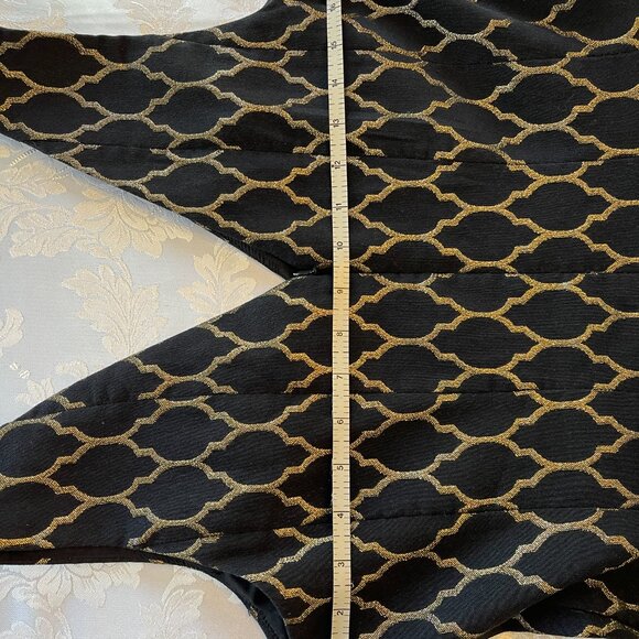 New Vince Camuto Black and Gold dress V neckline size 12 - Picture 7 of 9